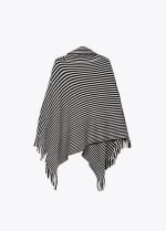 Poncho con cuello en tejido de punto a rayas - Imagen 4