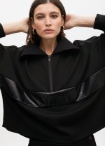 Sudadera detalle bolsillo delantero efecto piel - Imagen 3