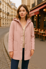 Chaquetón de rizo con capucha Luy