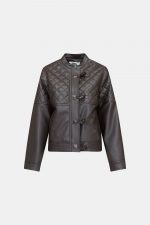 Cazadora piel vegana cierre trenca - Imagen 2