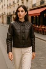 Cazadora piel vegana cierre trenca - Imagen 3