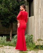 Vestido Largo Con Cinturón Flor - Imagen 2
