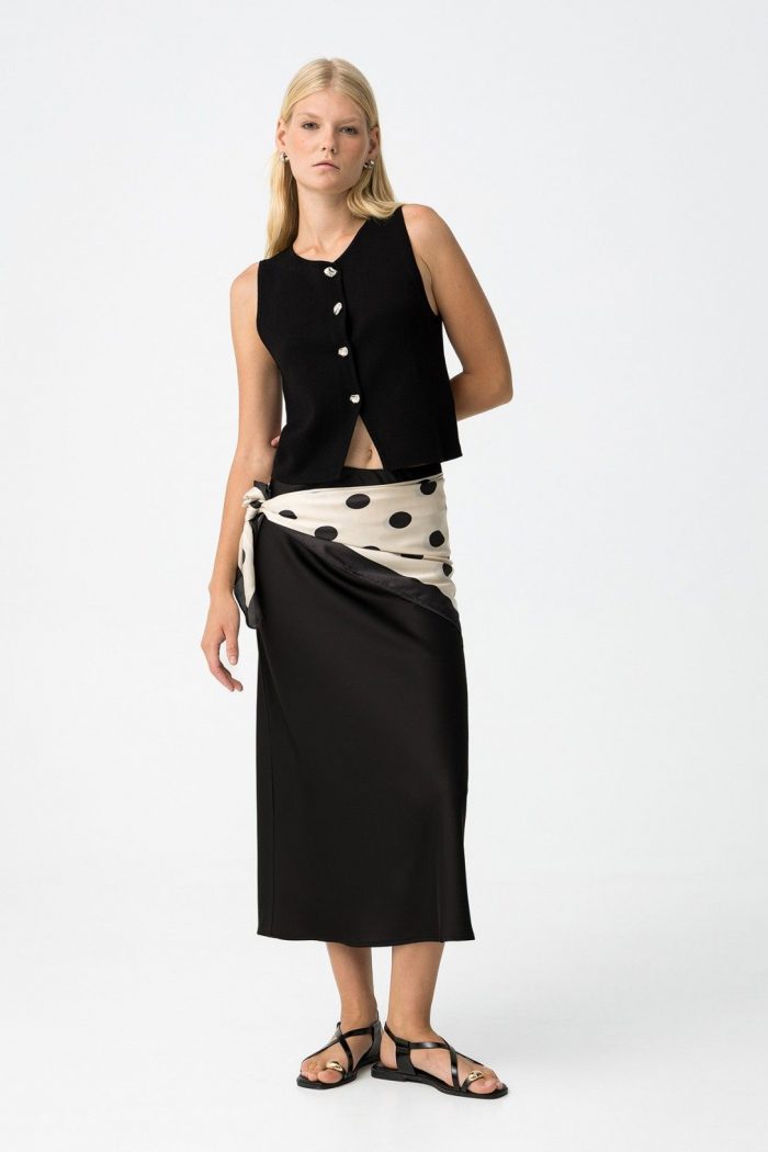 Falda midi de saten Kansas_2B - Imagen 4