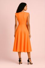 Vestido Midi de Vuelo Naranja Portofino - Imagen 5