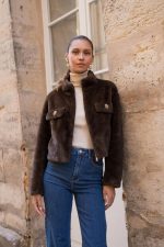 Chaqueta falso vison con boton joya - Imagen 4