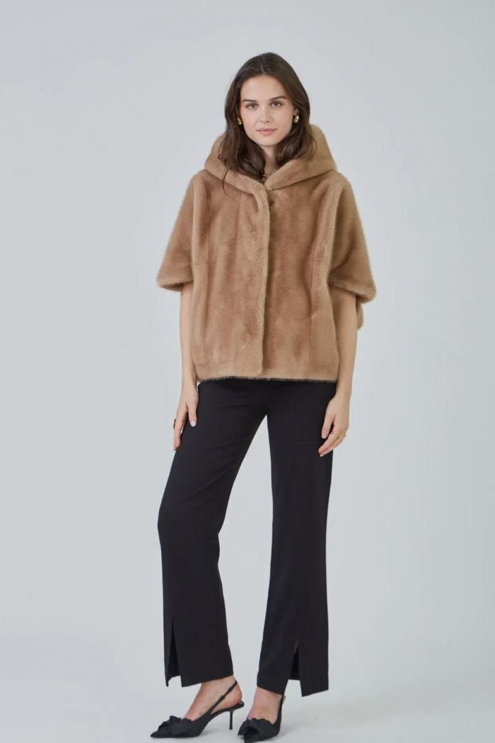 Chaqueton capa de pelo con capucha - Imagen 8
