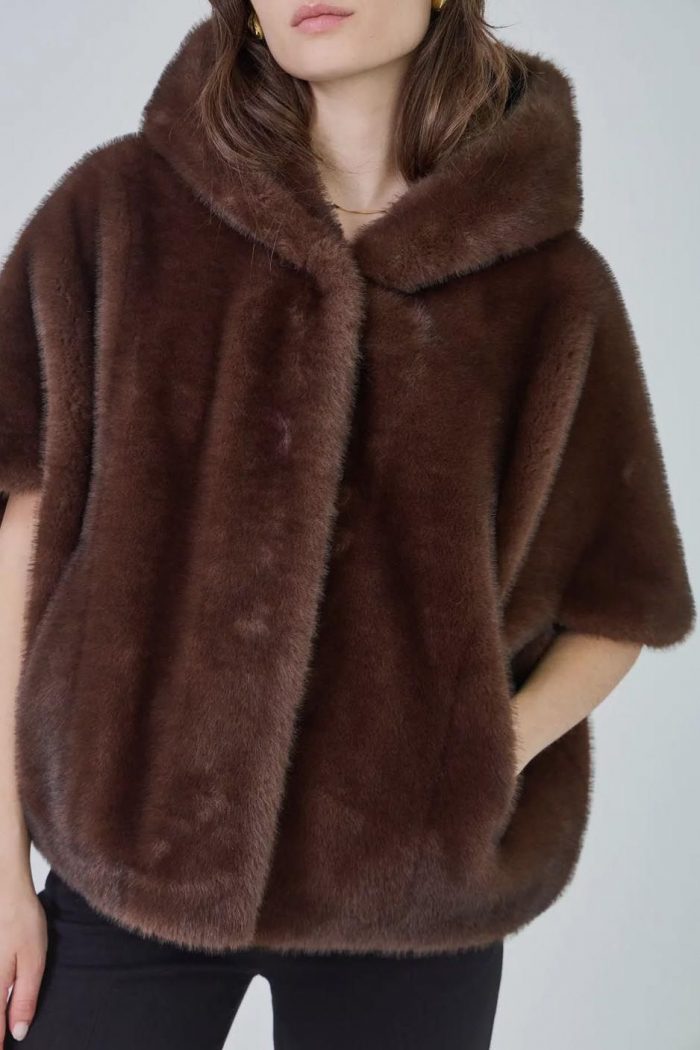 Chaqueton capa de pelo con capucha - Imagen 10