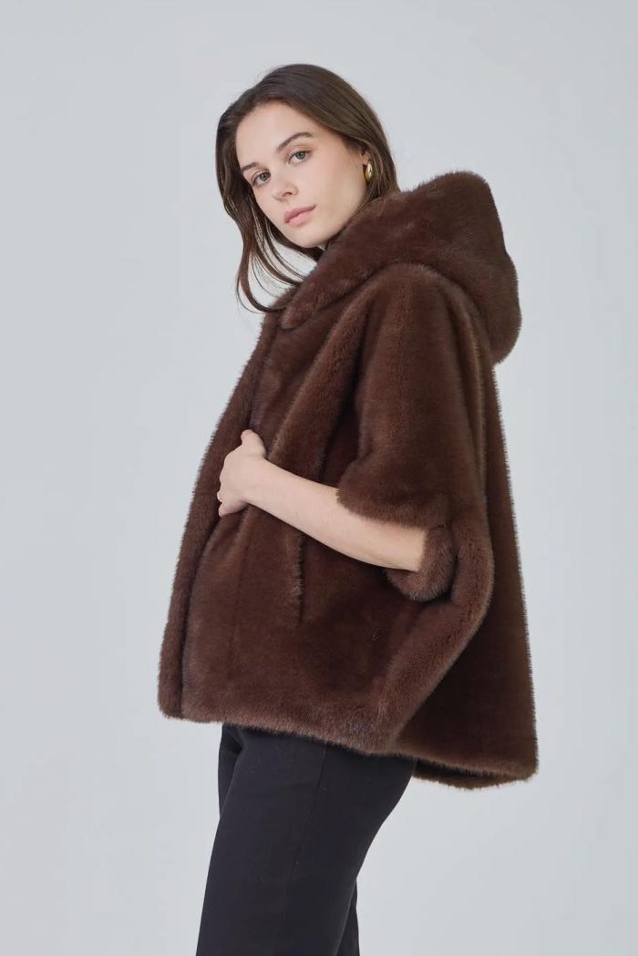Chaqueton capa de pelo con capucha - Imagen 11