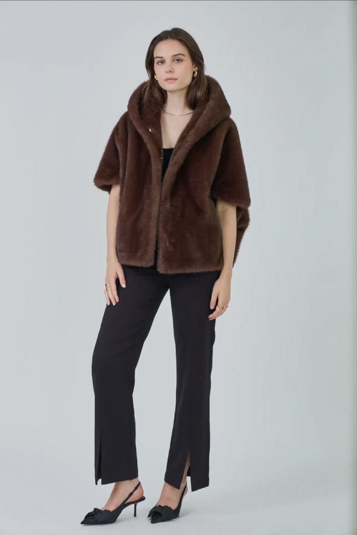 Chaqueton capa de pelo con capucha - Imagen 13