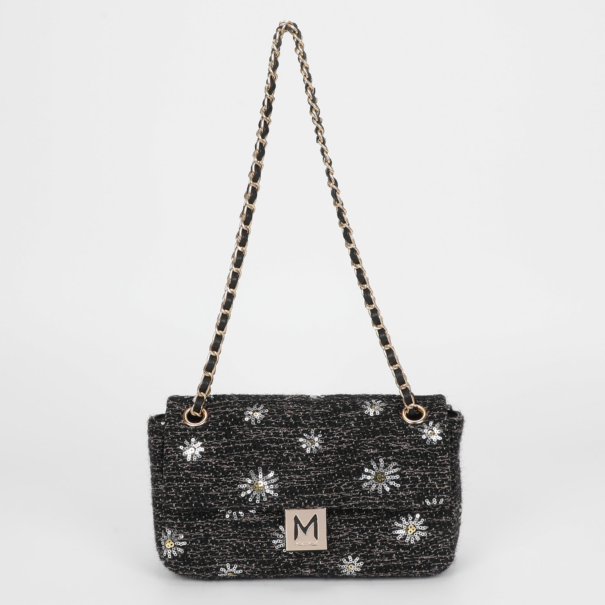 M8-H201295_1000_06 Bolso baguette con flores de paillettes - Imagen 1