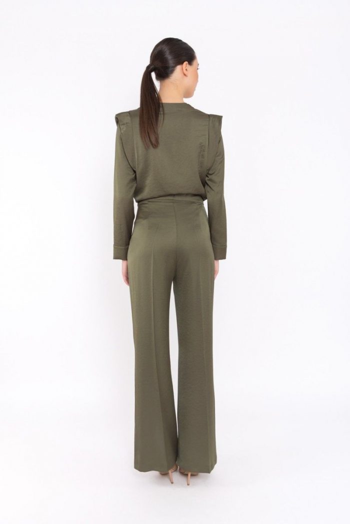 Blusa de Satén Hombros Estructurados - Imagen 2
