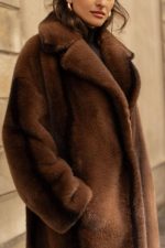 Abrigo largo piel ecologica efecto visón - Imagen 5