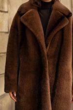 Abrigo largo piel ecologica efecto visón - Imagen 6