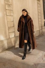 Abrigo largo piel ecologica efecto visón - Imagen 11