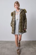 Parka Larga Acolchada con Capucha de Pelo - Imagen 2