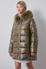 Parka Larga Acolchada con Capucha de Pelo - Imagen 3