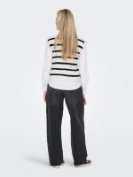 Chaleco de punto a rayas con cuello pico Only Katia - Imagen 4