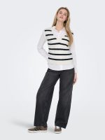 Chaleco de punto a rayas con cuello pico Only Katia - Imagen 7