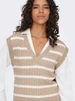 Chaleco de punto a rayas con cuello pico Only Katia - Imagen 12