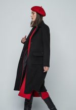 Abrigo largo bolsillos plastrón - Imagen 4