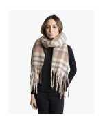 Bufanda manta rayas con flecos