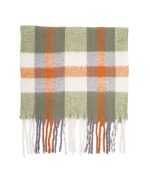 Bufanda manta cuadros con franja naranja - Imagen 4