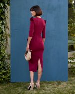 Vestido Midi Crepe y Terciopelo - Imagen 6