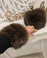 Puños de Pelo Café