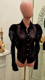 Camisa de Encaje y Minilentejuelas