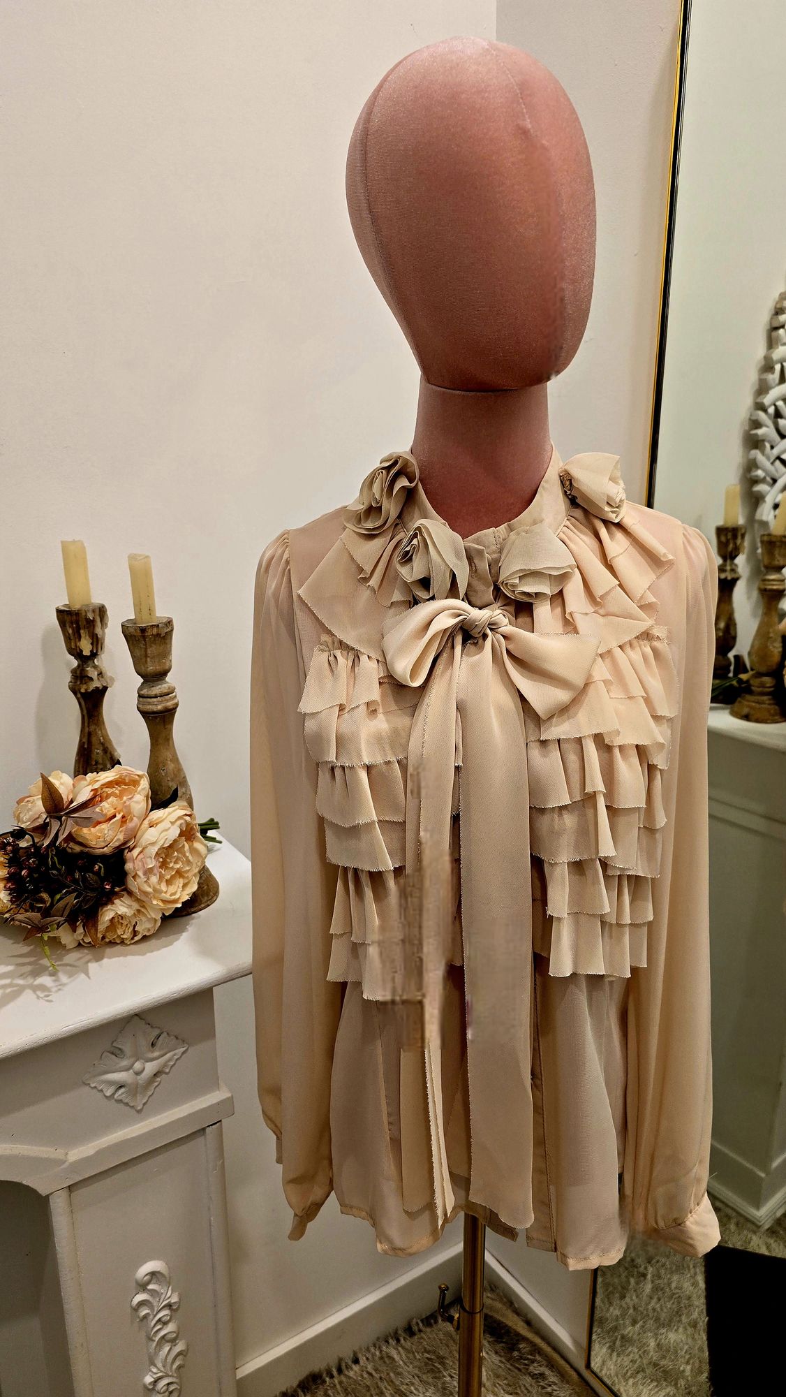 20251124_131500 Camisa de Gasa con Volantes y Lazo - Imagen 1