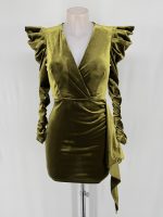 Vestido Corto de Terciopelo Manga Larga - Imagen 3