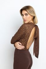 Body de Encaje con Escote en la Espalda