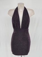 Vestido Corto Halter Lúrex Multicolor - Imagen 4