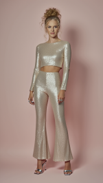 Pantalón flare de lentejuelas