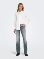 Camisa larga con tres botones dorados Only Sable Nina - Imagen 7