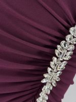 Vestido Largo de Crepe con Aplique Joya - Imagen 7