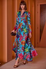 Vestido Midi Gasa de Seda Gloria