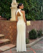 Vestido de Novia Halter con Drapeado de Tul - Imagen 5