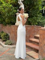 Vestido de Novia Halter con Drapeado de Tul - Imagen 6