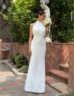 Vestido de Novia Halter con Drapeado de Tul - Imagen 7