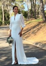 Vestido de Novia con Cuello Chimenea - Imagen 2