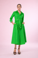 Vestido Camisero Corto de Vuelo y Lazada