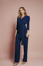 Conjunto de Chaqueta y Pantalón Cinturón Fleco