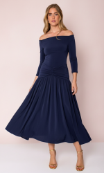 Vestido Evasé Frunces Cadera Alessandra