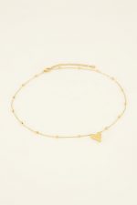 Collar de acero con corazón y cadena de bolitas - Imagen 3