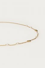 Collar de acero con corazones y perlas artificiales - Imagen 3