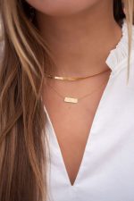 Collar de acero cadena plana