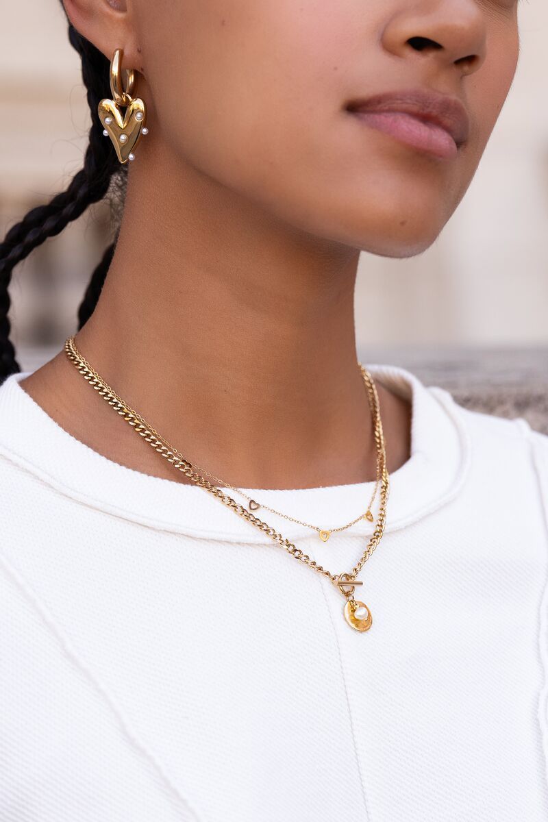 product_images-_my_9802_1_ Collar de acero con pequeños corazones - Imagen 1