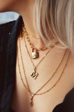 Collar de cadena con candado de amor