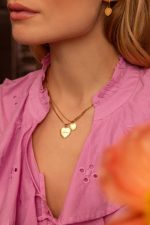Collar cadena doble con corazones Amour - Imagen 2